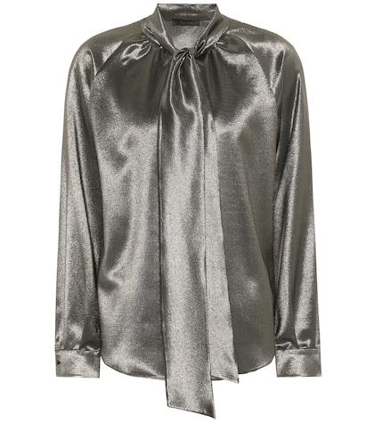 Max Mara Metallic Stretch Silk Blouse
