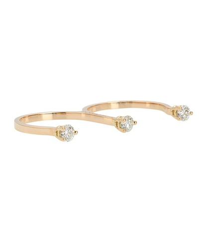 Delfina Delettrez Triple Diamond And 18kt Rose Gold Ring