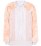 Stella Mccartney Virgin Wool Sweater With Faux Fur