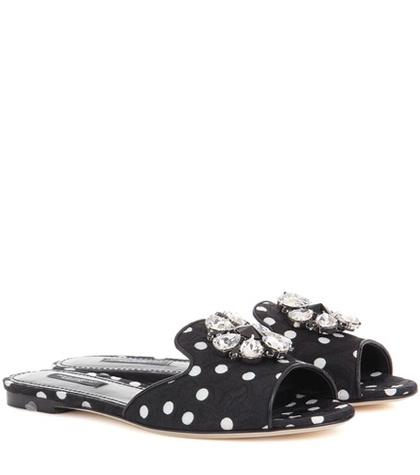 Dolce & Gabbana Embellished Polka-dot Sandals