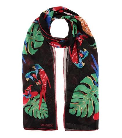 Valentino Floral-printed Silk Scarf
