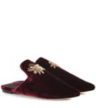 Emilio Pucci Ragno Embroidered Velvet Slippers