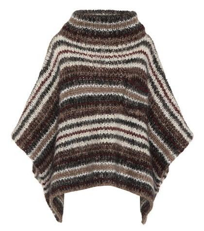 Brunello Cucinelli Striped Mohair-blend Poncho