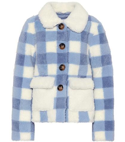 Saks Potts Lucy Checked Shearling Jacket