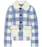 Saks Potts Lucy Checked Shearling Jacket
