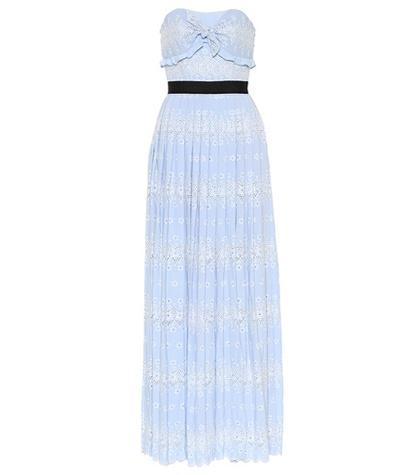 Self-portrait Strapless Eyelet Maxi Dress