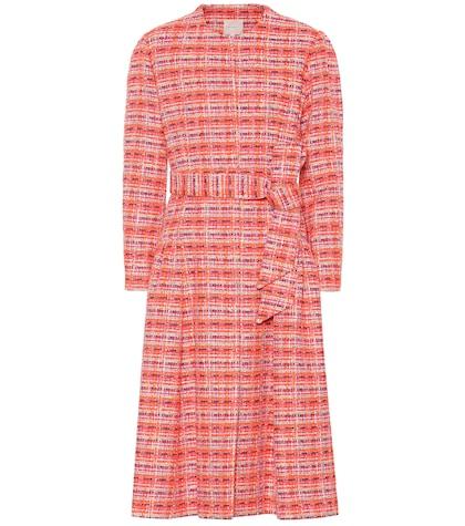 Delpozo Belted Cotton-blend Bouclé Coat