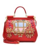 Dolce & Gabbana Sicily Medium Embellished Leather Shoulder Bag