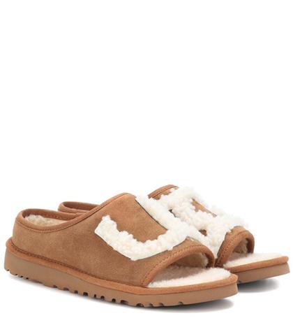 Ugg Australia Ugg Slide Suede And Shearling Slides