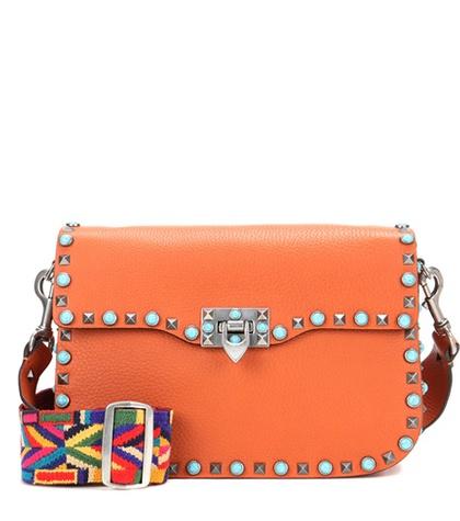 Valentino Valentino Garavani Guitar Rockstud Rolling Leather Shoulder Bag