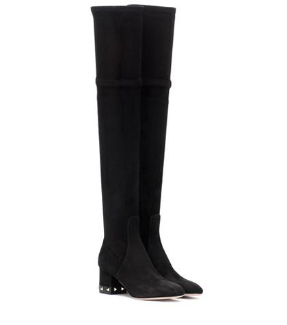 Miu Miu Valentino Garavani Rockstud Suede Over-the-knee Boots