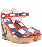 Dolce & Gabbana Sriped Wedge Sandals