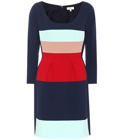 Delpozo Striped Wool Crêpe Dress