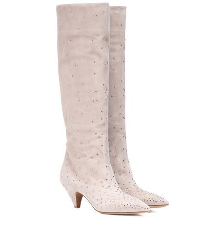 Miu Miu Valentino Garavani Embellished Suede Boots