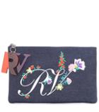 Alexander Mcqueen Embroidered Denim Clutch