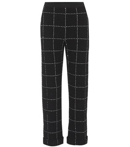 Balmain Plaid Tweed Straight-leg Trousers