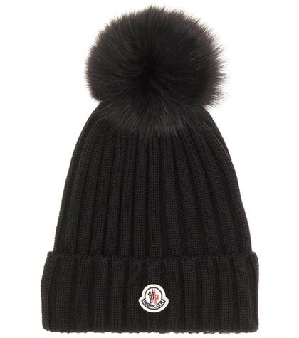 Moncler Fur-trimmed Wool Hat