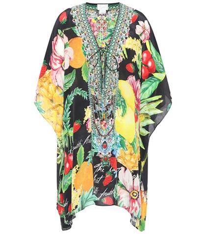 Ganni Printed Silk Kaftan