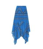 Ganni Printed Asymmetric Silk Skirt