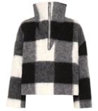 Ganni Checked Wool-blend Sweater