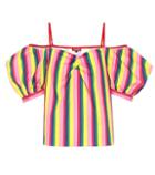 Brunello Cucinelli Ruby Striped Stretch Cotton Top