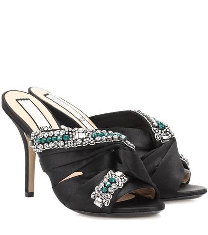 N21 Embellished Satin Sandals