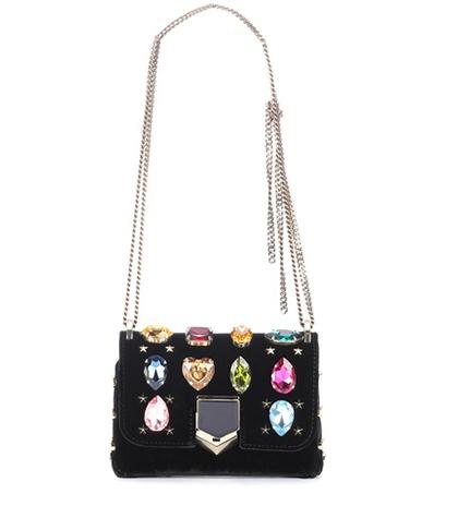 Jimmy Choo Locket Mini Velvet Shoulder Bag