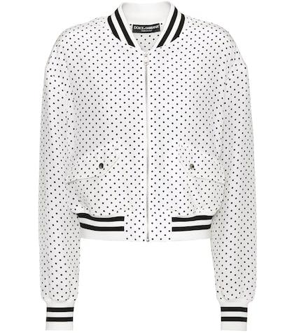 Carven Polka-dotted Silk Bomber Jacket