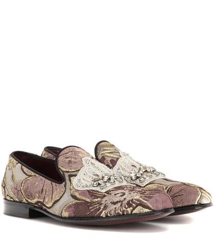 Dolce & Gabbana Embellished Jacquard Loafers