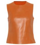 Acne Studios Leather And Ribbed-knit Top