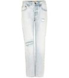 Current/elliott The Crossover Distressed Cropped Jeans