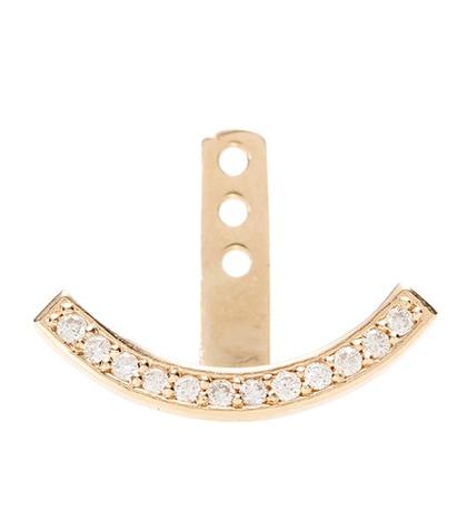 Sydney Evan Half Moon 14kt Rose Gold Single Earring Jacket With Diamonds