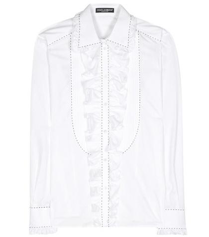 Dolce & Gabbana Ruffled Cotton Shirt