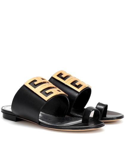 Ganni Embellished Leather Sandals