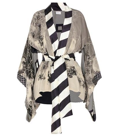 Hillier Bartley Printed Silk Kimono Jacket