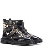 Burberry Everdon Embellished Leather Ankle Boots
