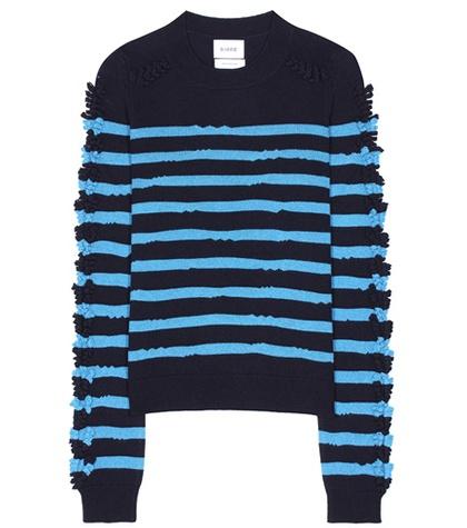 David Koma Breton-striped Cashmere Sweater