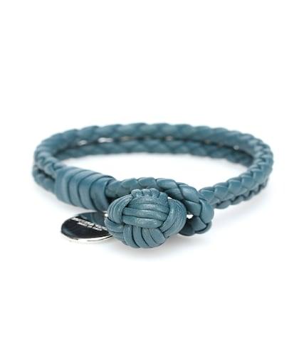Balenciaga Knot Intrecciato Leather Bracelet