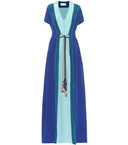 Peter Pilotto Colorblocked Silk Gown