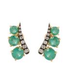 Jemma Wynne Prive 18kt Yellow Gold Earrings With Diamonds And Emeralds
