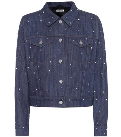 Miu Miu Crystal-embellished Denim Jacket