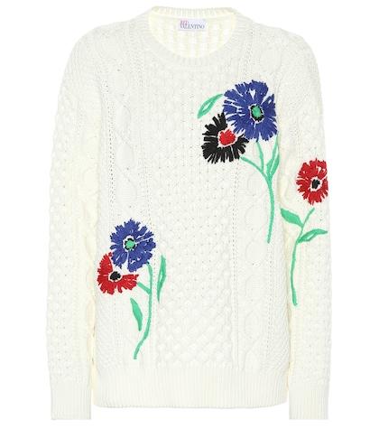 Redvalentino Embroidered Cotton Sweater