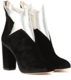 Charlotte Olympia Galactica Velvet And Leather Ankle Boots