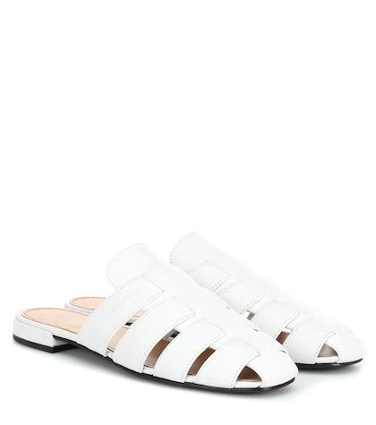 Gianvito Rossi Becky Leather Slippers