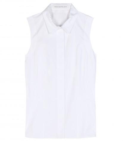 Victoria Beckham Denim Sleeveless Cotton Shirt