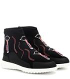 Nicholas Kirkwood Valentino Garavani Embellished Suede Sneakers