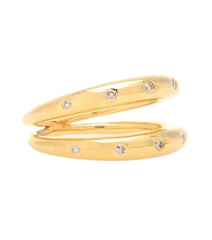 Theodora Warre Diamond Double Band Gold-plated Ring