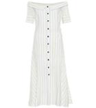 Veronica Beard Striped Off-the-shoulder Dress