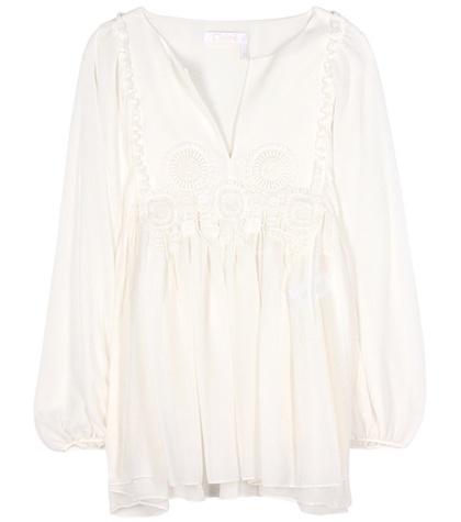 Chlo Silk Crinkle-gauze Top