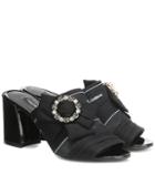 Dolce & Gabbana Charmeuse Leather-trimmed Sandals